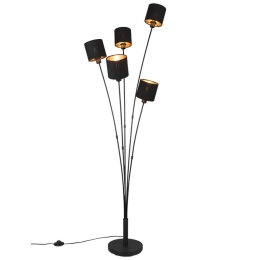Φωτιστικό Δαπέδου Tommy R46335979 5xE14 40W 48x163cm Black Mat RL Lighting Μέταλλο