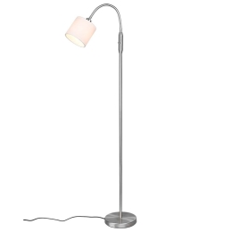 Φωτιστικό Δαπέδου Tommy R46331001 1xE14 40W Φ20cm 130cm Nickel Mat RL Lighting Μέταλλο,Ύφασμα