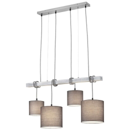 Φωτιστικό Οροφής - Ράγα Padme R30364007 4xE27 42W 85x150cm Grey RL Lighting Μέταλλο,Ύφασμα