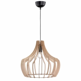 Φωτιστικό Οροφής Wood R30253830 1xE27 60W Φ44cm 150 cm Natural-Black RL Lighting Ξύλο