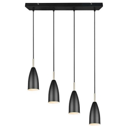 Φωτιστικό Οροφής - Ράγα Farin R30694032 4xE14 25W 58x150cm Black Mat RL Lighting Μέταλλο