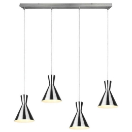Φωτιστικό Οροφής - Ράγα Enzo R30784007 4xE27 28W 90x150cm Nickel Mat RL Lighting Μέταλλο