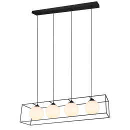 Φωτιστικό Οροφής - Ράγα Gabbia R30404032 4xE14 40W 100x150cm Black Mat RL Lighting Μέταλλο