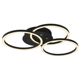 Φωτιστικό Οροφής - Πλαφονιέρα Circle R62823132 27W Led 43x9cm Black Mat RL Lighting Μέταλλο