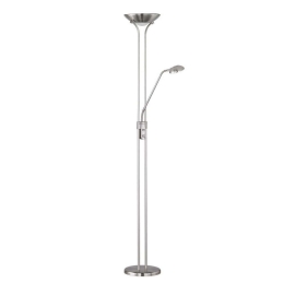 Φωτιστικό Δαπέδου Spock R42292107 1x19W & 1x5W Led 25x180cm Nickel Mat RL Lighting Μέταλλο