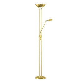 Φωτιστικό Δαπέδου Spock R42292108 1x20W & 1x5W Led 25x180cm Brass Mat RL Lighting Μέταλλο