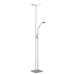 Φωτιστικό Δαπέδου Luke R42562107 1x15W & 1x3W Led Φ23cm 185cm Nickel Mat RL Lighting Μέταλλο