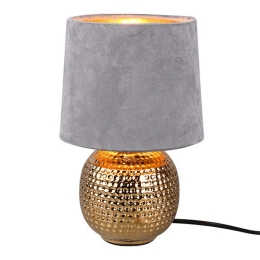 Φωτιστικό Επιτραπέζιο Sophia R50821011 1xE14 40W Φ16cm 26cm Grey RL Lighting Κεραμικό,Ύφασμα