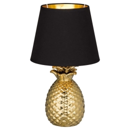 Φωτιστικό Επιτραπέζιο Pineapple R50421079 1xE14 40W Φ20cm 35cm Gold RL Lighting Κεραμικό,Ύφασμα