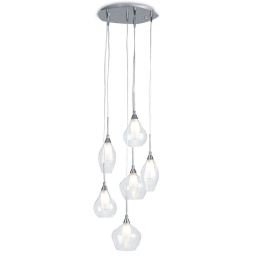 Φωτιστικό Οροφής Skyline I-SKYLINE/S6 6xG9 Led Φ35cm 120cm Clear Luce Ambiente Design Γυαλί