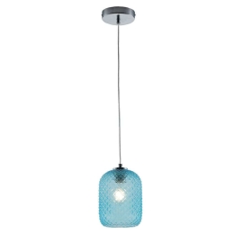 Φωτιστικό Οροφής Ashford I-ASHFORD-S15 BLU 1xE27 Φ15cm 150cm Aqua Luce Ambiente Design Γυαλί