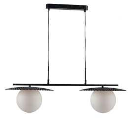 Φωτιστικό Οροφής - Ράγα Chaplin I-CHAPLIN-S2 NER 2xE27 Led 97x146,2cm Black Luce Ambiente Design Μέταλλο,Γυαλί