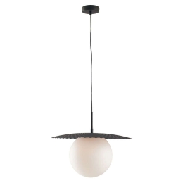 Φωτιστικό Οροφής Chaplin I-CHAPLIN-S45 NER 1xE27 Led Φ45cm 159,8cm Black Luce Ambiente Design Μέταλλο,Γυαλί