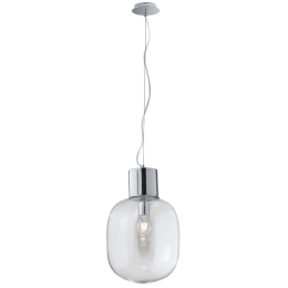 Φωτιστικό Οροφής Fellini I-FELLINI-S30 1xE27 Led Φ30cm 163cm Chrome Luce Ambiente Design Μέταλλο,Γυαλί
