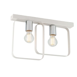Φωτιστικό Οροφής - Πλαφονιέρα Smith I-SMITH-PL2-BCO 2xE27 41,5x27cm White Luce Ambiente Design Μέταλλο