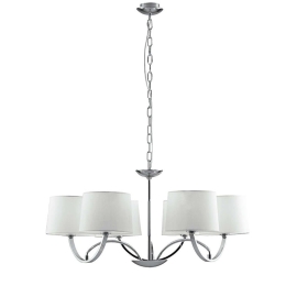 Φωτιστικό Οροφής Astoria I-ASTORIA-6 6xE27 Φ82cm 120cm Chrome Με Αμπαζούρ White Luce Ambiente Design Μέταλλο,Ύφασμα