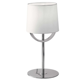 Φωτιστικό Επιτραπέζιο Astoria I-ASTORIA-L1 1xE27 Φ18cm 40,5cm Chrome Με Αμπαζούρ White Luce Ambiente Μέταλλο,Ύφασμα