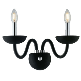 Φωτιστικό Τοίχου - Απλίκα Alfiere I-ALFIERE/AP2 NERO 2xE14 37x26cm Black Luce Ambiente Design Γυαλί