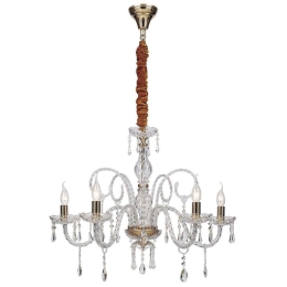 Φωτιστικό Οροφής - Πολυέλαιος Monalisa I-MONALISA/5 5xE14 70x145cm Gold Luce Ambiente Design Κρύσταλλο