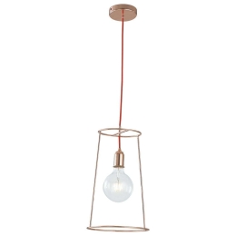 Φωτιστικό Οροφής Frida I-FRIDA/S25 1xE27 Φ25cm 120cm Gold-Pink Luce Ambiente Design Μέταλλο