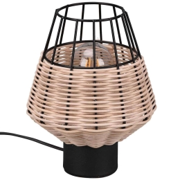 Φωτιστικό Επιτραπέζιο Borka R51261036 17x20cm 1xE27 40W Black-Natural RL Lighting