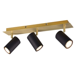 Φωτιστικό Οροφής - Σποτ Marley 802400380 48x9x15cm 3xGU10 35W Black-Gold Trio Lighting