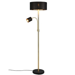 Φωτιστικό Δαπέδου Motel 416900208 40x163cm 1xE27 60W/1xE14 10W Brass-Black Trio Lighting