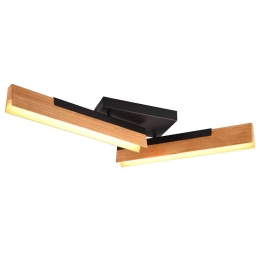 Φωτιστικό Οροφής - Πλαφονιέρα Kerala 641610232 83x14x11cm 2xLed 1500Lm 12,5W Natural-Black Trio Ligh