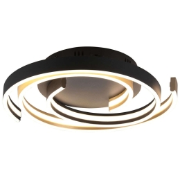 Φωτιστικό Οροφής - Πλαφονιέρα Caya 641910208 Φ50x9cm Dim Led 6800Lm 58W Brass-Black Trio Lighting