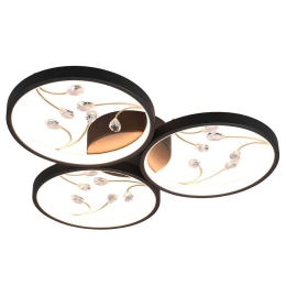 Φωτιστικό Οροφής - Πλαφονιέρα Groovy 642110332 Φ62x6cm Dim Led 3600Lm 30W Black-Brass Trio Lighting