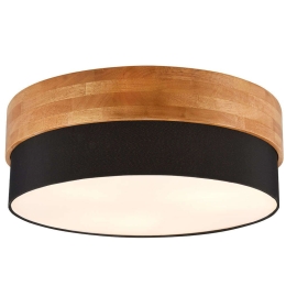 Φωτιστικό Οροφής - Πλαφονιέρα Seasons 611500302 50x22cm 3xE27 40W Black-Brown Trio Lighting