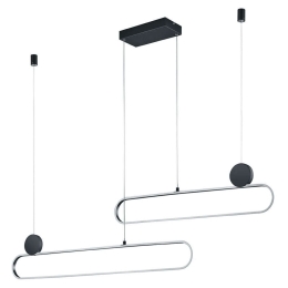 Φωτιστικό Οροφής Grant 342710205 139x12x150cm Dim Led 6500Lm 54W Nickel-Black Trio Lighting