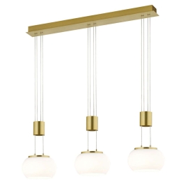 Φωτιστικό Οροφής - Ράγα Madison 342010308 82x18x150cm Dim 3xLed 900Lm 8W Brass-White Trio Lighting