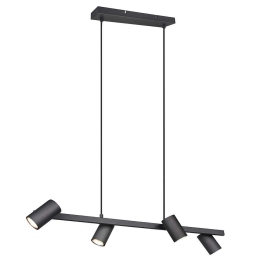 Φωτιστικό Οροφής - Ράγα Marley 302400432 80x18x150cm 4xGU10 35W Black Trio Lighting