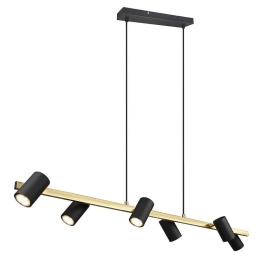 Φωτιστικό Οροφής - Ράγα Marley 302400680 115x18x150cm 6xGU10 35W Black-Gold Trio Lighting