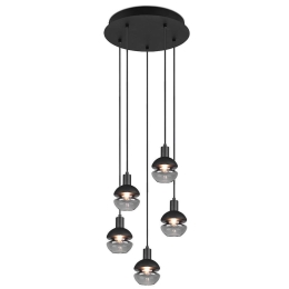 Φωτιστικό Οροφής Mela 313100532 Φ34x150cm 5xE14 25W Black Trio Lighting