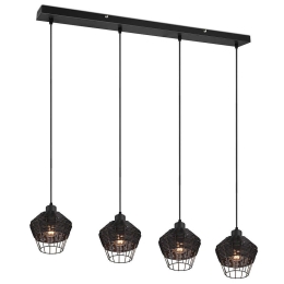 Φωτιστικό Οροφής - Ράγα Borka R31264002 95x17x150cm 4xE27 40W Black RL Lighting