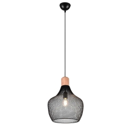 Φωτιστικό Οροφής Valeria R31281932 Φ33x150cm 1xE27 40W Black-Natural RL Lighting