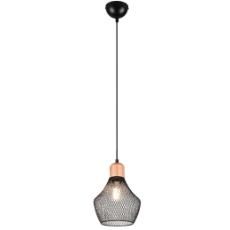 Φωτιστικό Οροφής Valeria R31281032 Φ18x150cm 1xE27 40W Black-Natural RL Lighting