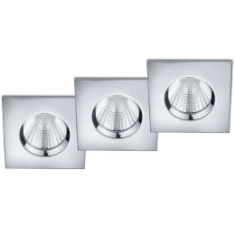 Σποτ Χωνευτό Zagros (Σετ 3Τμχ) 650610306 8x8x5cm Dim 3xLed 345Lm 5,5W 3000K Chrome Trio Lighting Τετράγωνο