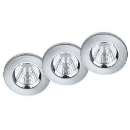 Σποτ Χωνευτό Zagros (Σετ 3Τμχ) 650710306 Φ8x5cm Dim 3xLed 345Lm 5,5W 3000K Chrome Trio Lighting Στρόγγυλο