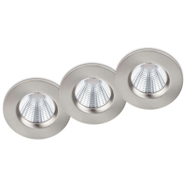 Σποτ Χωνευτό Zagros (Σετ 3Τμχ) 650710307 Φ8x5cm Dim 3xLed 345Lm 5,5W 3000K Nickel Trio Lighting Στρόγγυλο