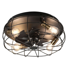 Ανεμιστήρας Οροφής Trondheim R61095032 Με Φως 4xE27 10W Και Τηλεχειριστήριο Φ48x17cm Black RL Lighti Διάμετρος 48cm