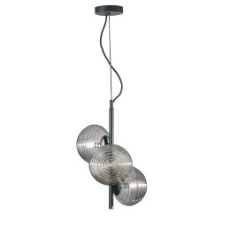 Φωτιστικό Οροφής Κρεμαστό I-Ripple-S3-NER E27 165x32,5cm Black Luce Ambiente Design