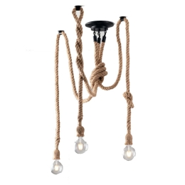 Φωτιστικό Οροφής - Πλαφονιέρα I-Rope-PL3 E27 30x5x2cm Black-Rope Luce Ambiente Design