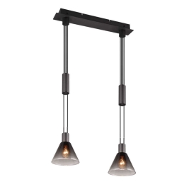 Φωτιστικό Οροφής - Ράγα Stanley 319500232 55x19x80/160cm 2xE27 40W Black-Smoke Trio Lighting