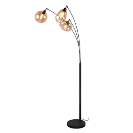 Φωτιστικό Δαπέδου Lumina 417000313 71x68x200cm 3xE14 10W Black-Amber Trio Lighting