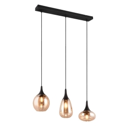Φωτιστικό Οροφής - Ράγα Lumina 317000313 68x19x150cm 3xE14 40W Black-Amber Trio Lighting