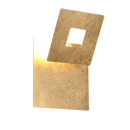 Φωτιστικό Τοίχου - Απλίκα Leano 240319179 18x18cm 1xSMD 6W 560lm 3000K Gold Trio Lighting