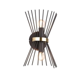 Φωτιστικό Τοίχου Rod R21532080 E27 20x31cm Black- Gold RL Lighting